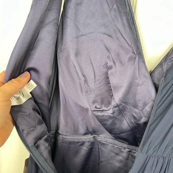 Eliza J Women's Size 10 Blue Embellished High/Low Chiffon Dress Formal - Picture 11 of 15